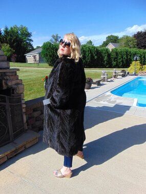 Vintage Black Mink Fur Coat: Full Length Estate Mink